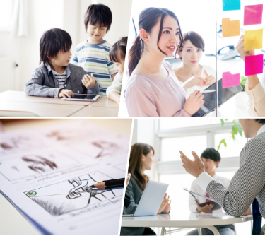 謎解きをする老若男女